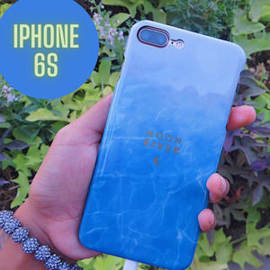 iPhone 6s Case Blue Water Print Gold Cover NEW